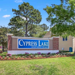 Cypress Lake Apartment Homes sign at entrance