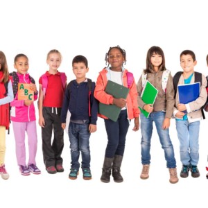 School aged kids headed to school